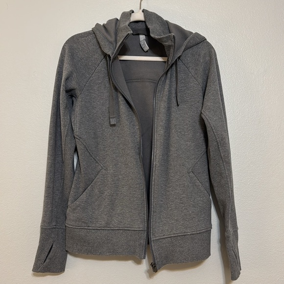 Athleta Triumph Full Zip Hoodie in Charcoal Grey Heather - Picture 4 of 8